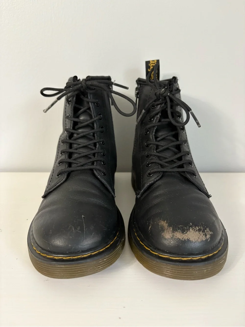 Dr. Martens 1460 J Kids Black Leather Side Zip Boots Size US 3 Indie Sleaze